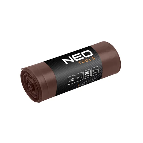 NEO TOOLS Atliekų maišai 60 L, rudi, 35 mic, 10 vnt. image 1