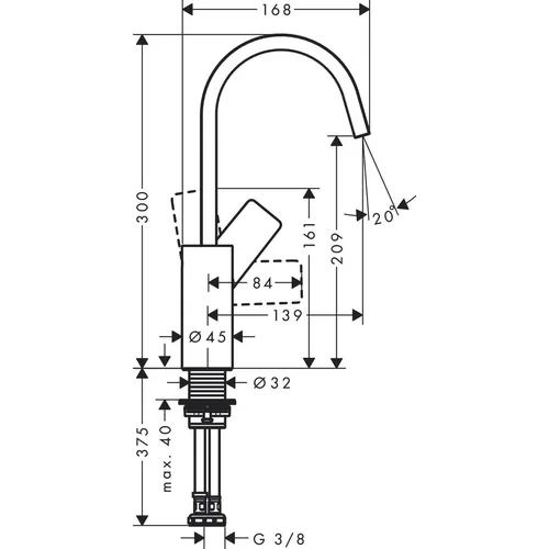 Hansgrohe Vivenis 75032000 Praustuvo maišytuvas Chromo image 2