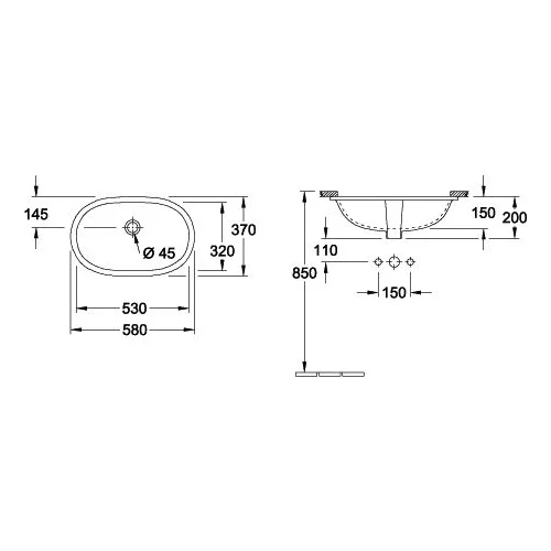 Praustuvas Villeroy & Boch O.NOVO 416250R1 (CeramicPlus danga) image 2