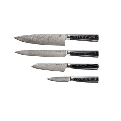 G21 Damascus Premium peilių rinkinys, 4 vnt, bambuko blokas, 6002225 image 2