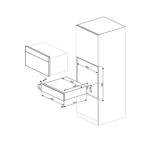 Smeg CPR915P Kreminė įmontuojamas indų pašildymo stalčius image 2