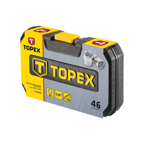 TOPEX 1/4\" CV galvučių ir raktų rinkinys, 46 vnt. image 2