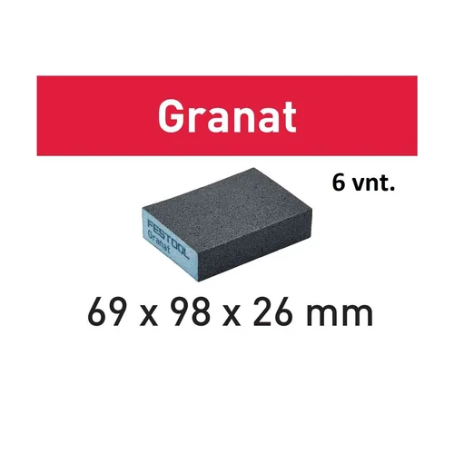 Festool Granat šlifavimo kempinė 69x98x26 mm 120 GR/6 (201082) image 1