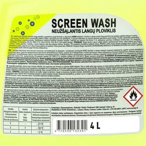 Langų ploviklis SAVEX Screen Wash Nano 21*C, 4l image 2