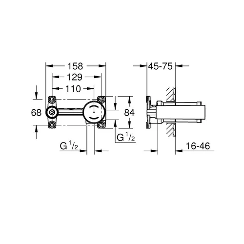 GROHE potinkinė dalis praustuvo maišytuvui 23571000 image 2