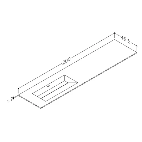 Kame Corian CN2014618-L-BS Praustuvas 200 cm Balta matinė image 3