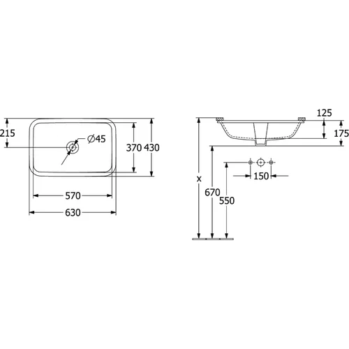 Villeroy&Boch Architectura 5A776001 praustuvas 570x370 mm image 2