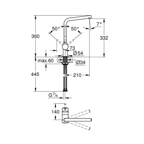 GROHE Minta virtuvinis maišytuvas 31375000 chromo spalvos image 3