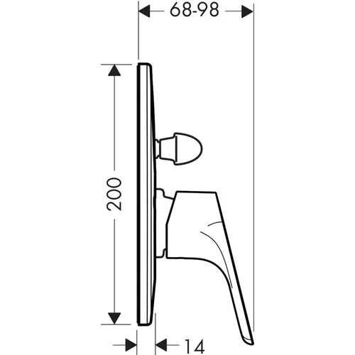 Hansgrohe Focus 31947000 Chromo potinkinis vonios maišytuvas image 2