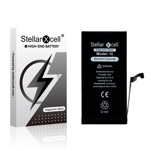 StellarXcell Akumuliatorius Diagnostic Apple iPhone 15 3349mAh Standartinė talpa BMS image 1