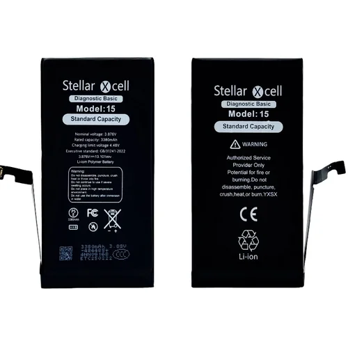 StellarXcell Akumuliatorius Diagnostic Apple iPhone 15 3349mAh Standartinė talpa BMS image 2