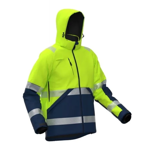 BoSafety WJ-VALENCIA-C2-0402 Softshell striukė, XL, Hi-Vis Yellow/Blue image 3