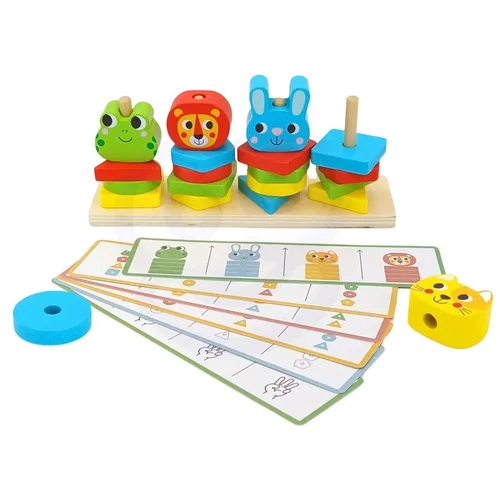WOOPIE GREEN Montessori Piramidinė Dėlionė Gyvūnai image 3