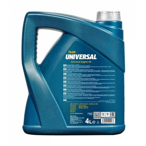 Automobilio variklio tepalas Mannol Universal, 15W-40, 5 l image 2