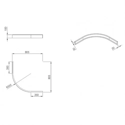 Dušo padėklo apdailos priekinis skydelis Round 80x80 (pusapvalis) image 3