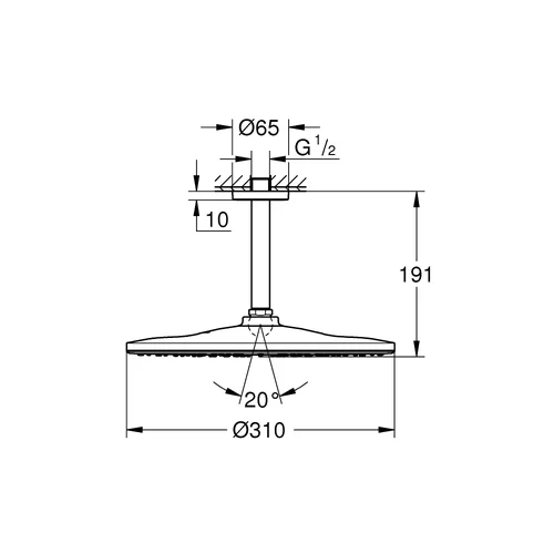 Dušo galva Grohe Mono 310, 26560AL0 image 3