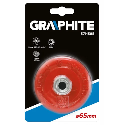 GRAPHITE Metalinis šepetys 80 mm x M14, nerūdijanti viela image 2