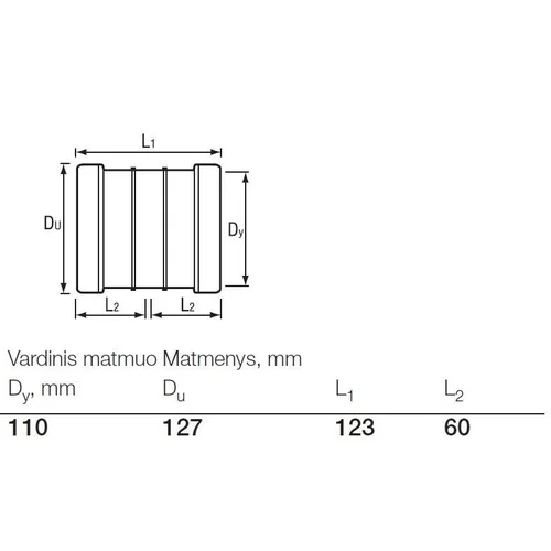 Wavin Lauko kanalizacijos dviguba mova Ø 110 mm image 3
