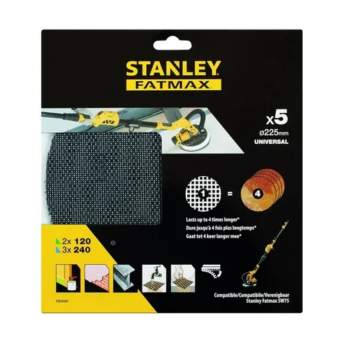 Stanley Fatmax STA39297-XJ Šlifavimo tinkleliai, 225 mm, 5 vnt image 2