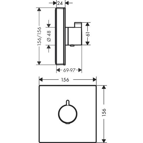 Hansgrohe ShowerSelect Glass 15734400 potinkinis termostatinis maišytuvas image 2