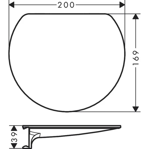 Hansgrohe WallStoris lentyna 200x169 mm, Juoda matinė image 2