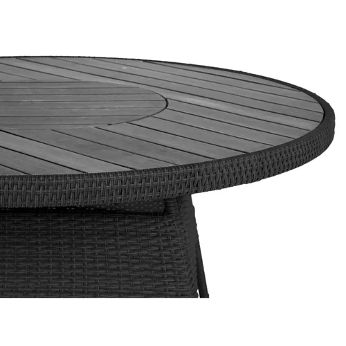 Apvalus lauko stalas, Ø150 cm, 75 cm aukštis, juodas image 2
