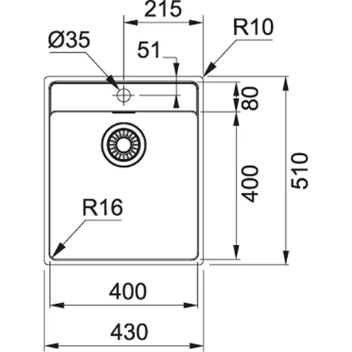 Franke Maris MRX 210-40 TL plautuvė 430x510 mm image 2