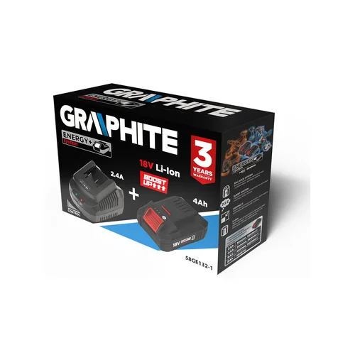 GRAPHITE Energija+ rinkinys: 4AH BOOST UP akumuliatorių su įkrovikliu image 2