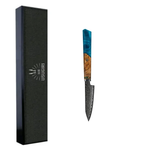Damasko plieno 3,5" Smulkus daržovių peilis Usugiri JH-D-015 image 2