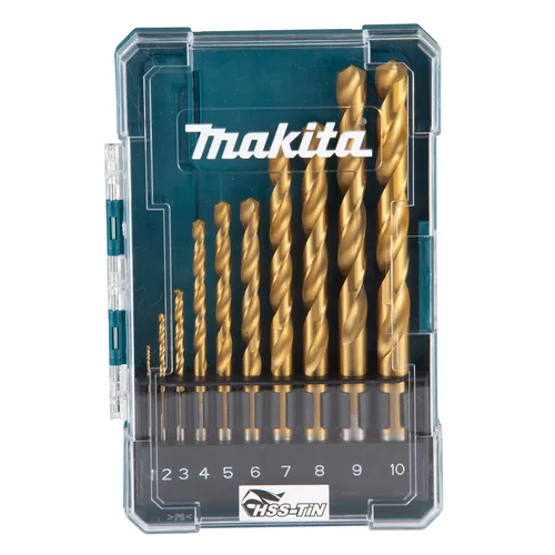 HSS-TiN metalo grąžų rinkinys iš 10 vnt. Makita D-72849 image 1
