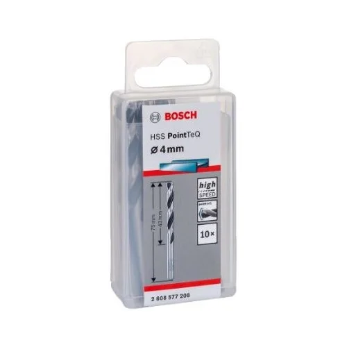 Bosch PointTeQ grąžtas metalui 2608577208, 4x43x75 mm, 10 vnt. image 2