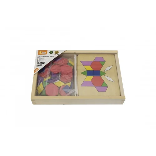 „Viga Toys“ Medinės geometrinės mozaikos dėlionės blokai, 148 dalių image 2