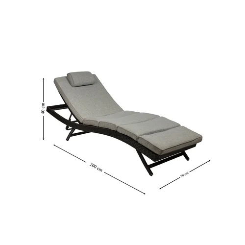 Gultas Suhl, pilkas, 200 cm x 70 cm x 40 cm image 2