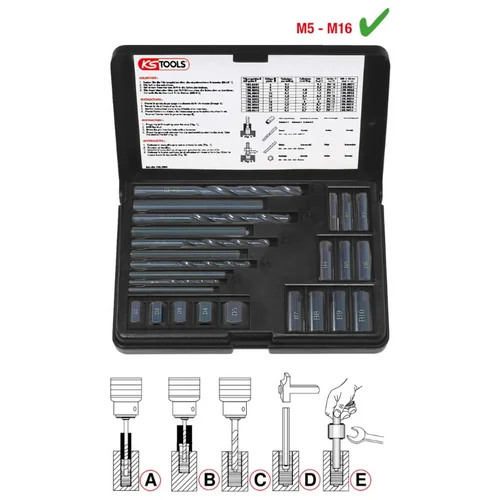 KS Tools Varžtų išsukimo komplektas M5-M16, 25 VNT. image 2