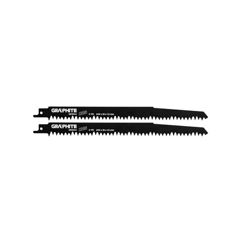 GRAPHITE Tiesinio pjūklo geležtės HCS 240 x 19 x 1.5 mm, 5TPI, rinkinys, 2 vnt image 1