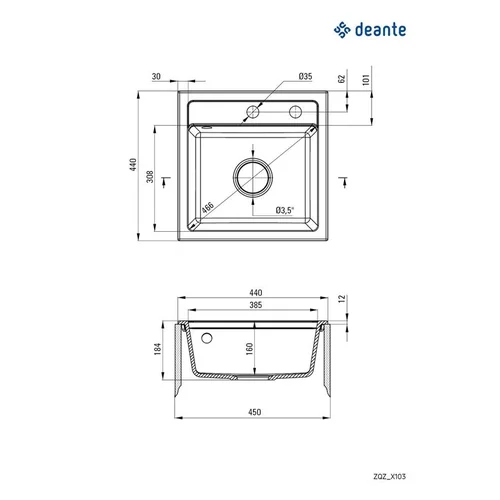 Plautuvė Deante Zorba ZQZ_N103, granitas image 3