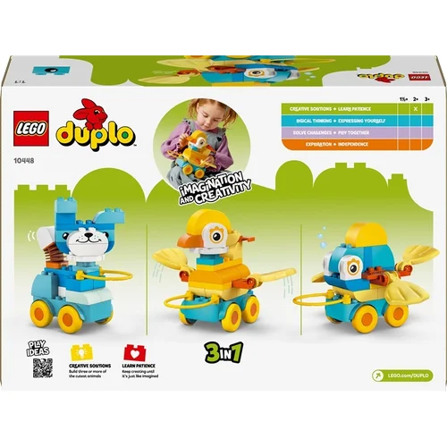 LEGO® DUPLO® Gyvūnai ant ratukų „trys viename“ image 2