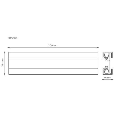 Bėgelis bėginei sistemai DPM X-Line STS002W, 200 cm image 3