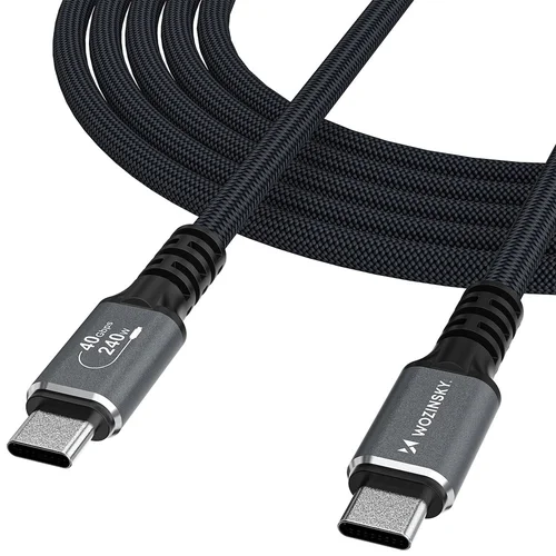 Wozinsky WPS-UY41S USB-C Thunderbolt 4 kabelis 240W 1.0m Juoda image 2