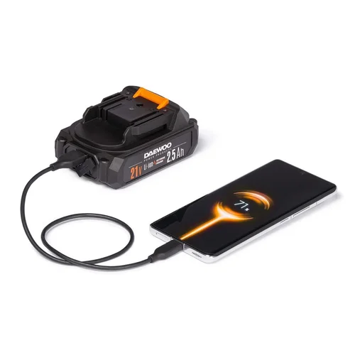 Daewoo DABT 2521Li akumuliatorius, 21 V, 2.5 Ah, USB Type-A image 2