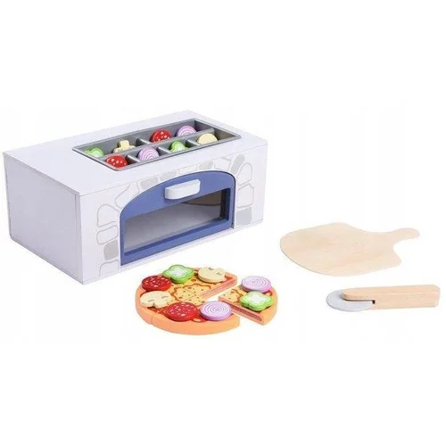 EcoToys Žaislinė picos krosnelė, balta/pilka image 2