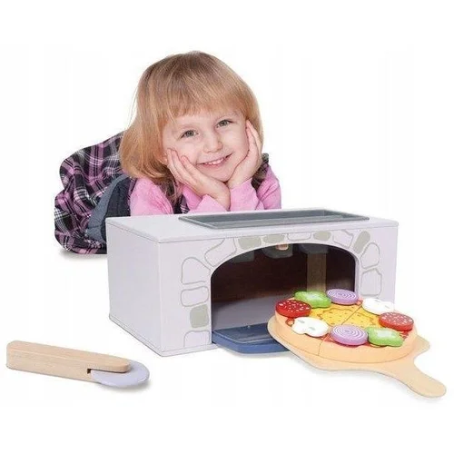 EcoToys Žaislinė picos krosnelė, balta/pilka image 3