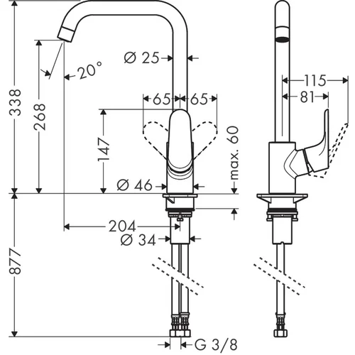Hansgrohe Focus M41 virtuvinis maišytuvas 31820670 Juoda image 2