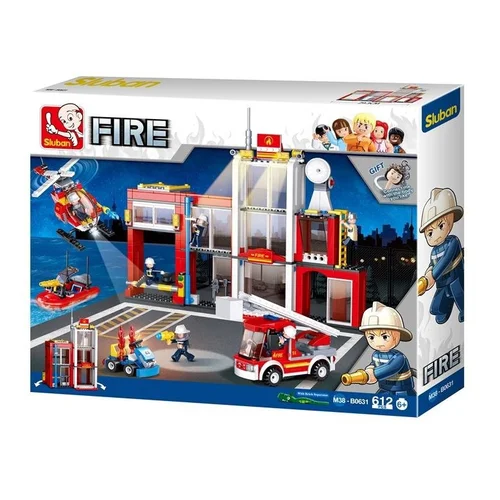 Sluban Fire Fire Station M38-B0631, 612 dalių image 1