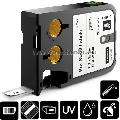 Dymo XTL 51 x 76 mm juostelė, juoda ant balto image 1