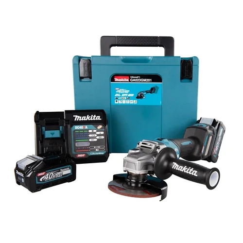 Makita GA023GM201 Akumuliatorinis kampinis šlifuoklis, 40V XGT, 2×4.0Ah image 1