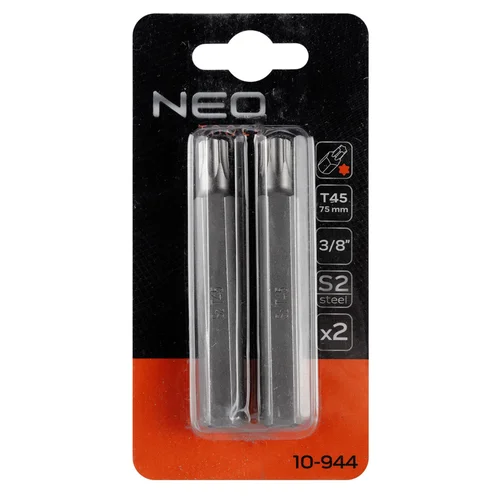 NEO TORX Antgaliukai T45 x 75 mm, S2 plienas, 2 vnt image 2