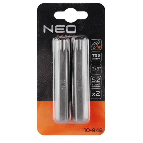 NEO TORX Antgaliukai T55 x 75 mm, S2, 2 vnt image 2