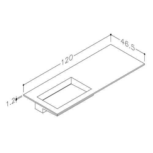 Praustuvas Kame CORIAN CN1202465-BS, 120 cm, balta matinė image 3