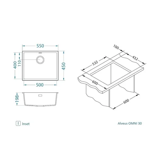 Alveus PLAUTUVĖ OMNI 30 G90 Juoda su sifonu image 3